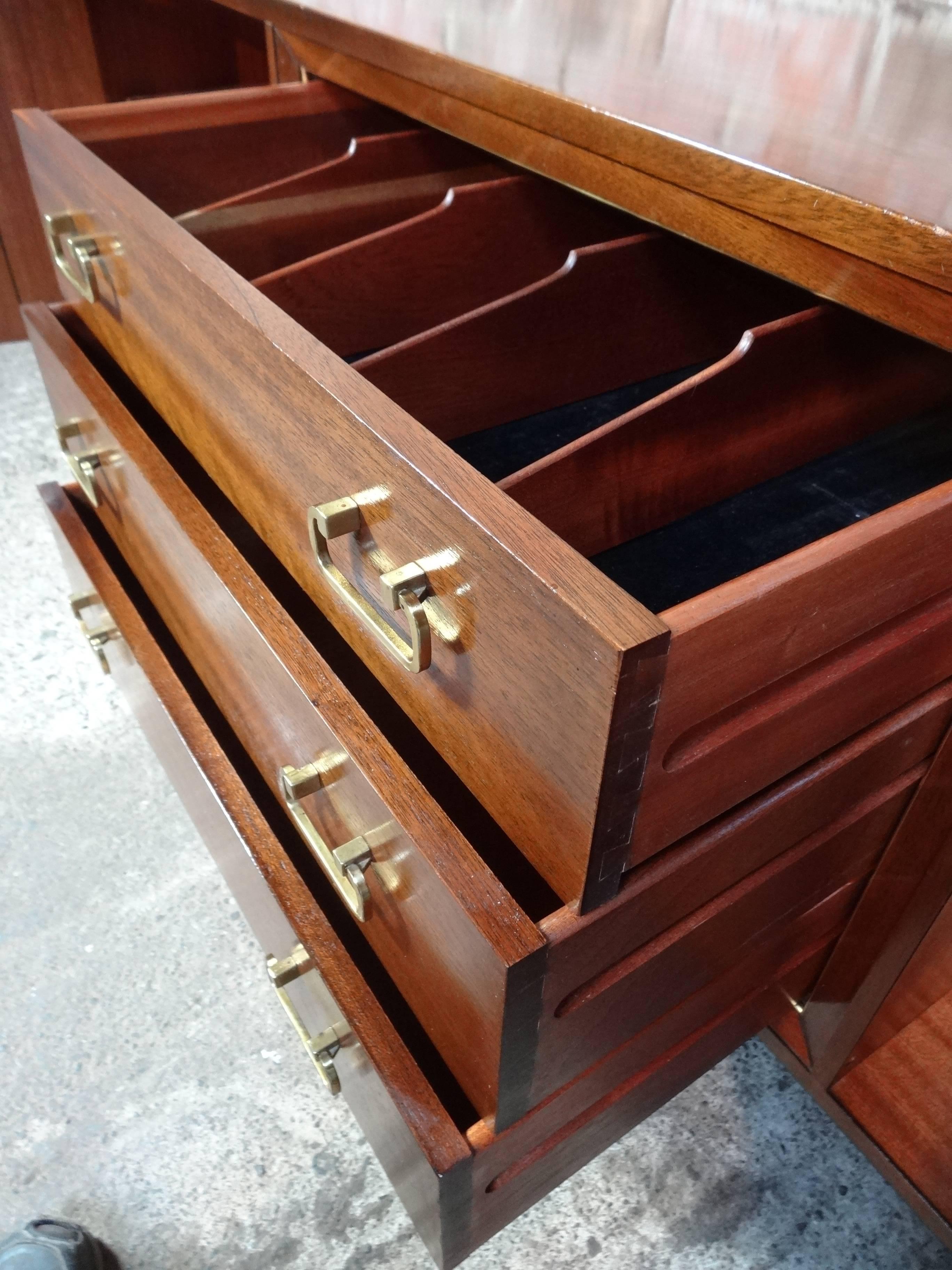 Sought after Vintage Retro E Gomme Teak Sideboard with Brass Handles from 1950s 2