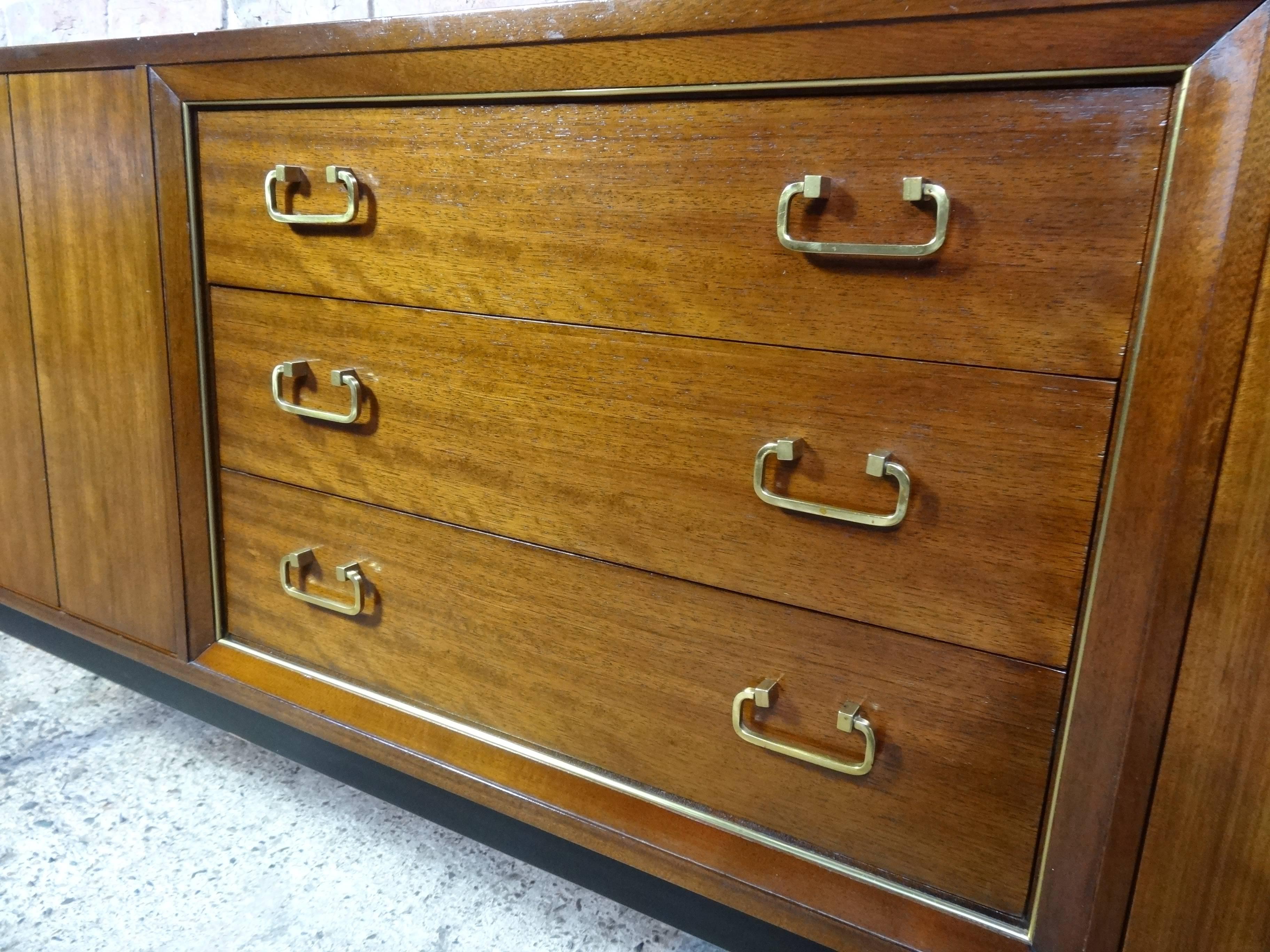 British Sought after Vintage Retro E Gomme Teak Sideboard with Brass Handles from 1950s