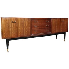 Sought after Vintage Retro E Gomme Teak Sideboard with Brass Handles from 1950s