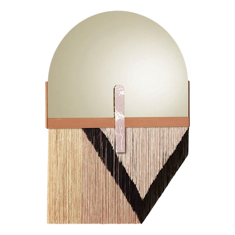 Miroir Souk noir, rose Estremoz avec miroir vieilli poli