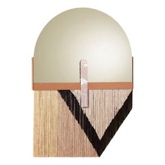 Miroir Souk noir, rose Estremoz avec miroir vieilli poli