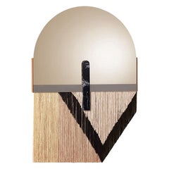Miroir Souk noir, Nero Marquina avec miroir en bronze et nickel