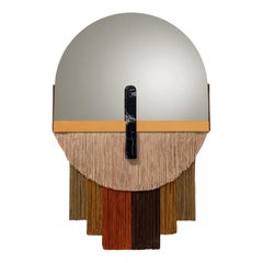 Souk-Spiegel Karamell, Nero Maquina mit Gris-Spiegel und satiniertem Messing