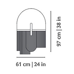 Souk Mirror Papaya, Nero Maquina con specchio grigio e ottone satinato