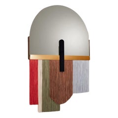 Souk Mirror Papaya, Nero Maquina con specchio grigio e ottone satinato