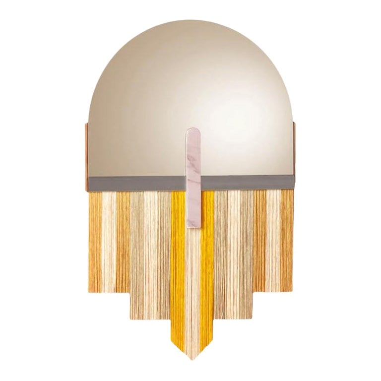Espejo Souk Amarillo, Rosa Estremoz con Espejo Bronce y Níquel