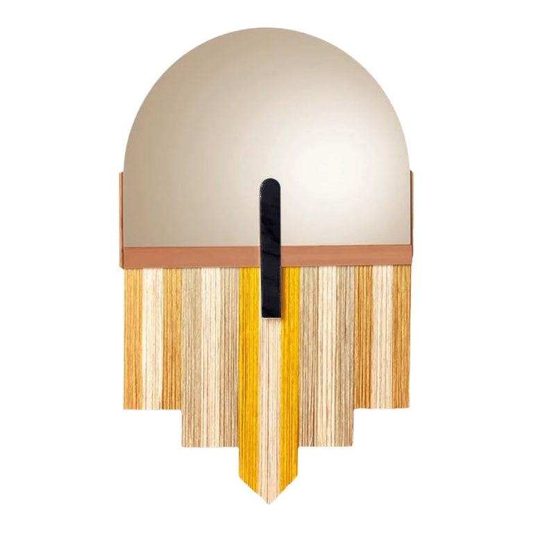 Souk Mirror Yellow, Nero Maquina with Bronze Mirror and Polished For Sale