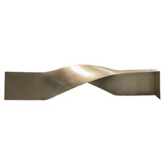 Soul Sculpture Bench in Brass Natural Gold Large by Veronica Mar