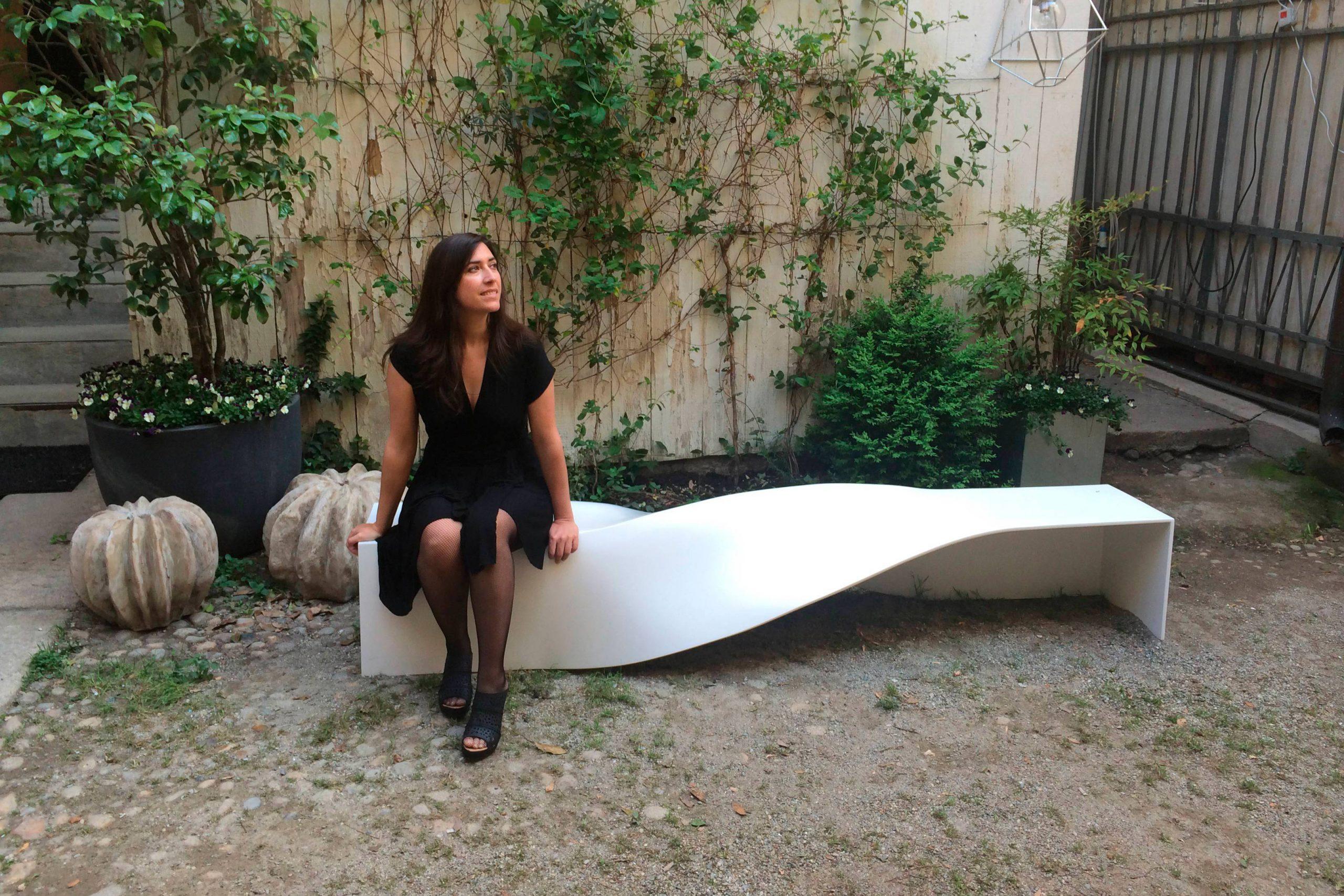 Contemporary Soul Sculpture Krion Bench Medium by Veronica Mar