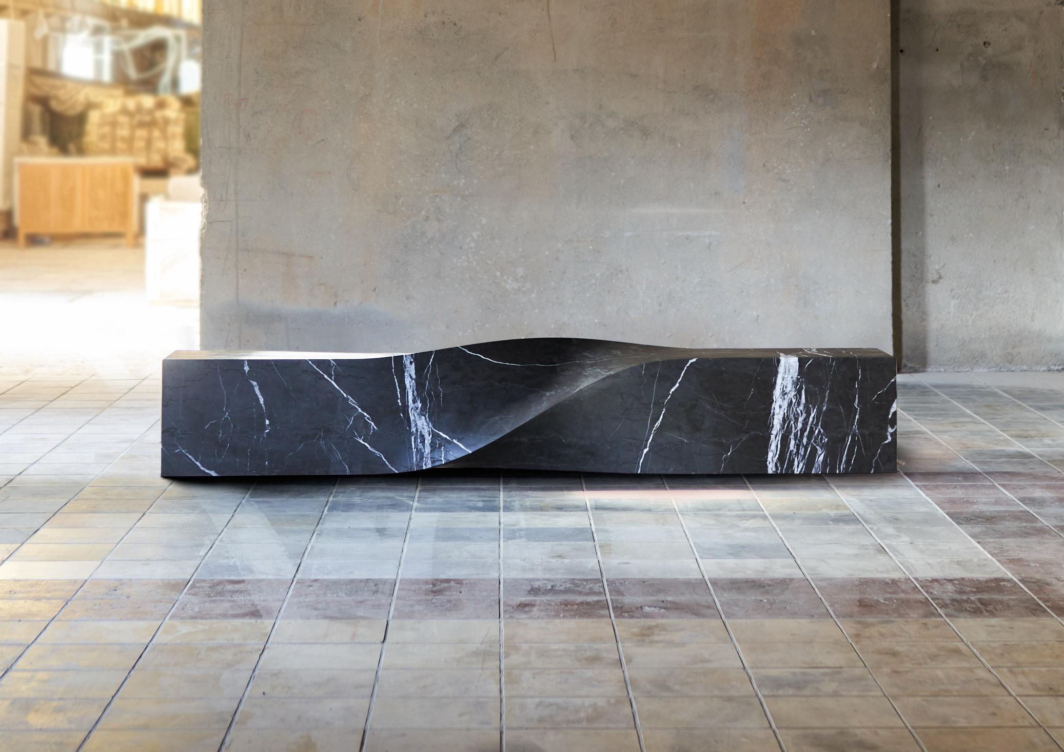 Soul Sculpture Marble Bench by Veronica Mar
Dimensions: D 300 x W 57 x H 51 cm. SH: 45 cm.
Materials: Pietra Grey Marble

Soul, anima, immaterial entity, vital principle, internal essence, spiritual component. Thus, for Aristotle, the soul is the