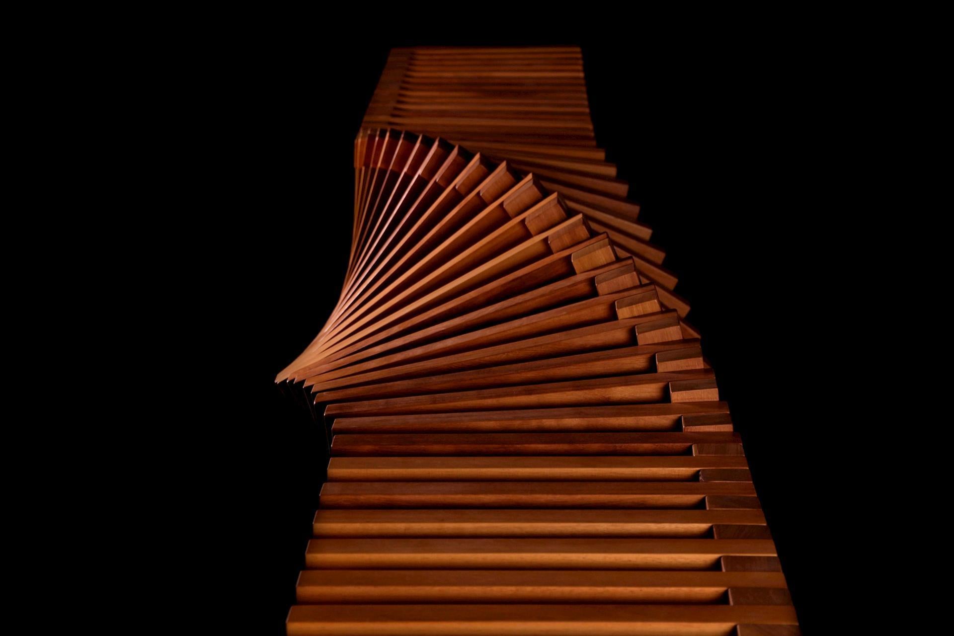 Espagnol Soul Sculpture Wood Bench Large by Veronica Marli en vente