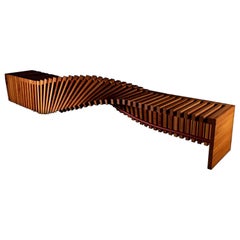 Soul Sculpture Wood Bench Large by Veronica Mar