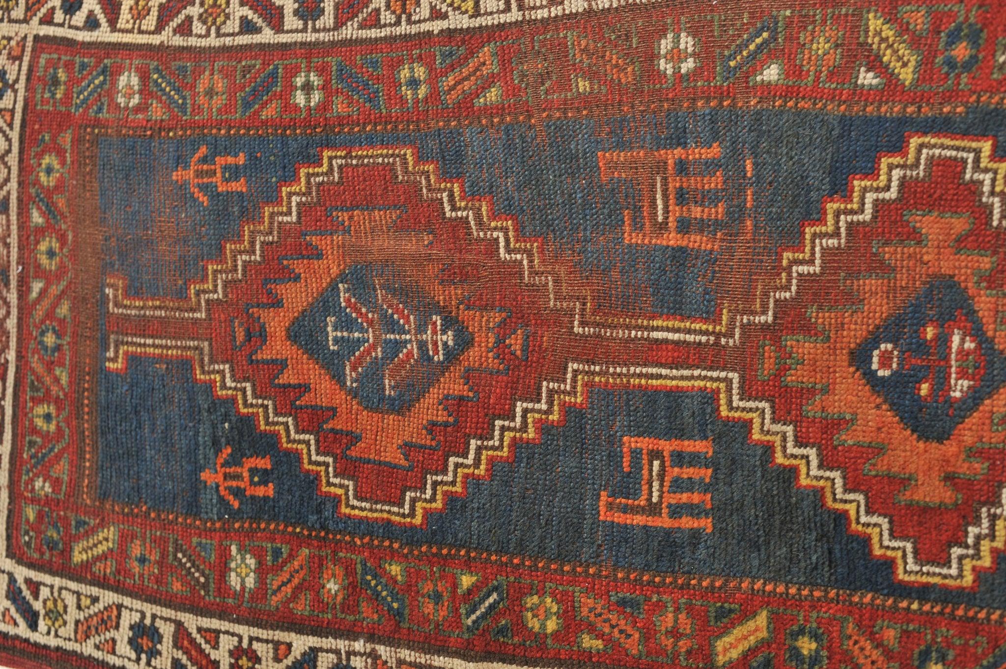 Hand-Knotted Soulful Nomadic Antique Kurdish Runner with Mystical Animals For Sale