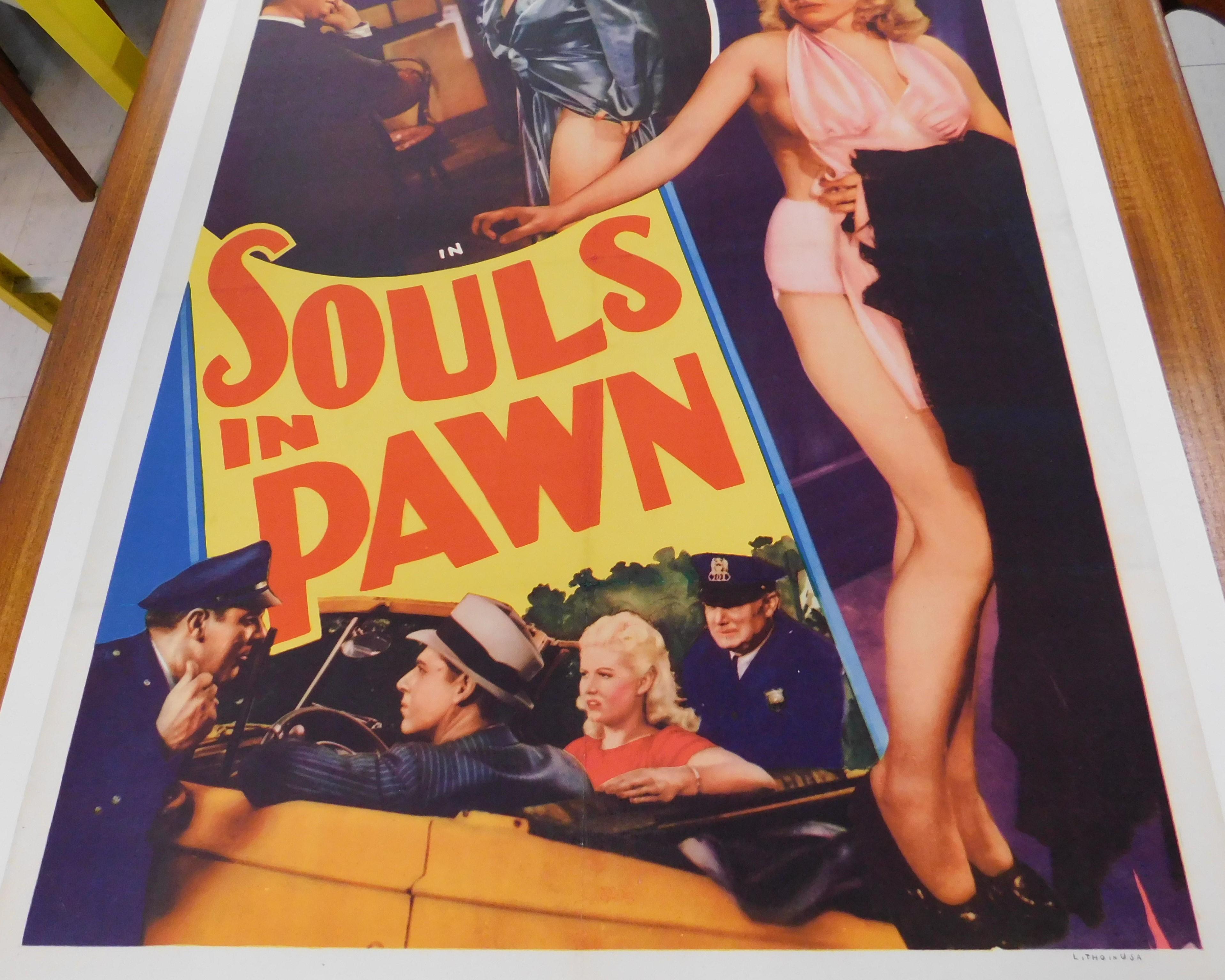 Souls in Pawn 1940 Original Linen Backed Theatrical Poster Burlesque One-Sheet For Sale 3