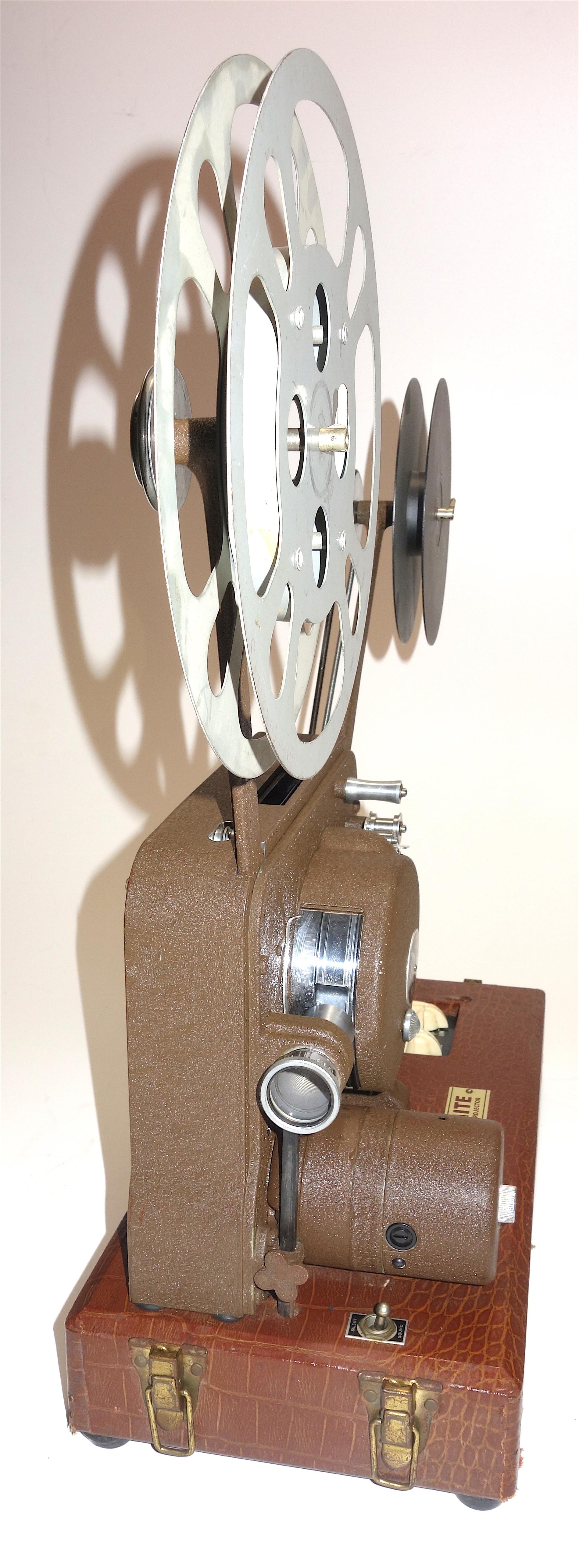 Metal Sound and Picture Movie Projector Art Deco Design All Original 16mm, circa 1940s For Sale