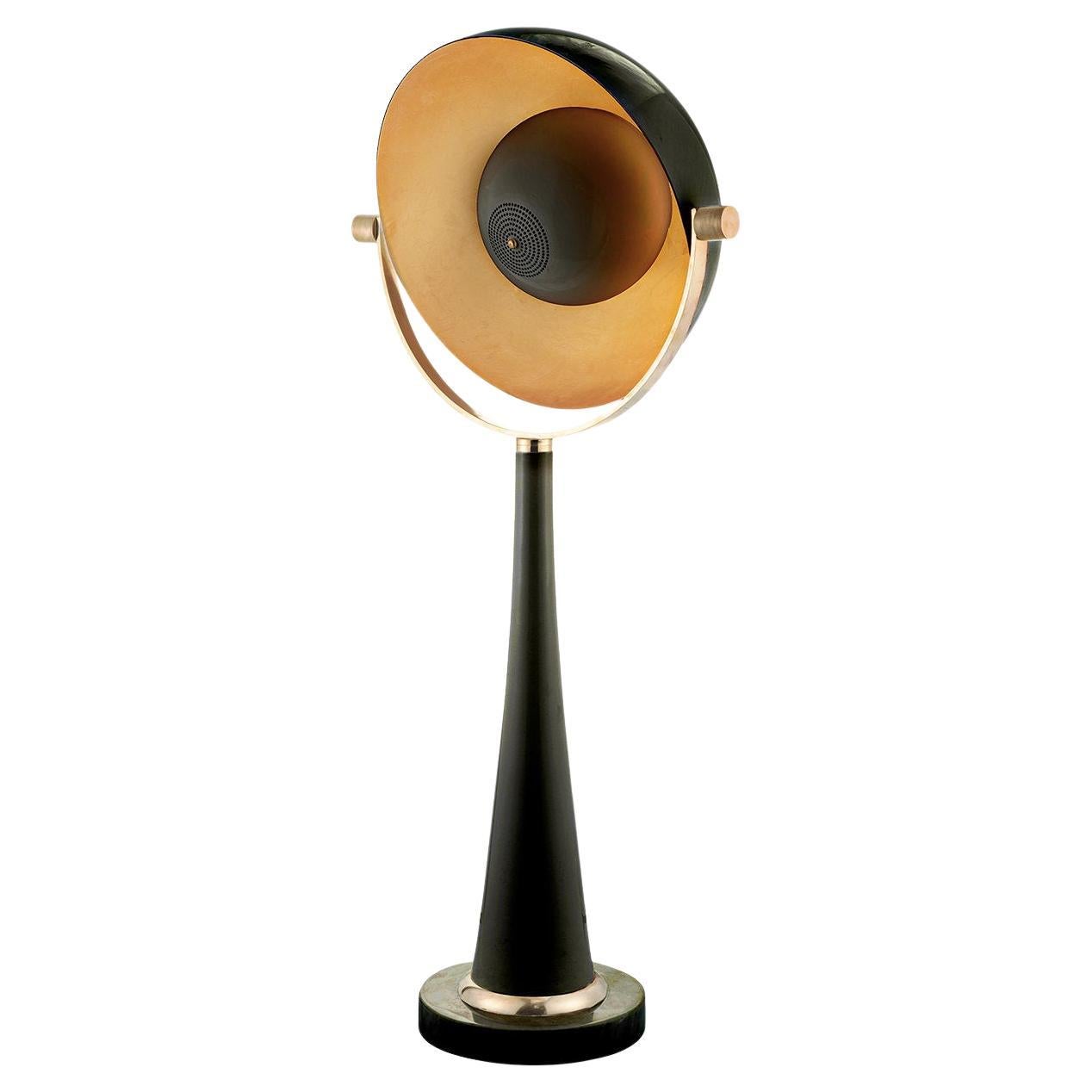 Soundlight N3 - Lampada da terra nera di Bronzetto