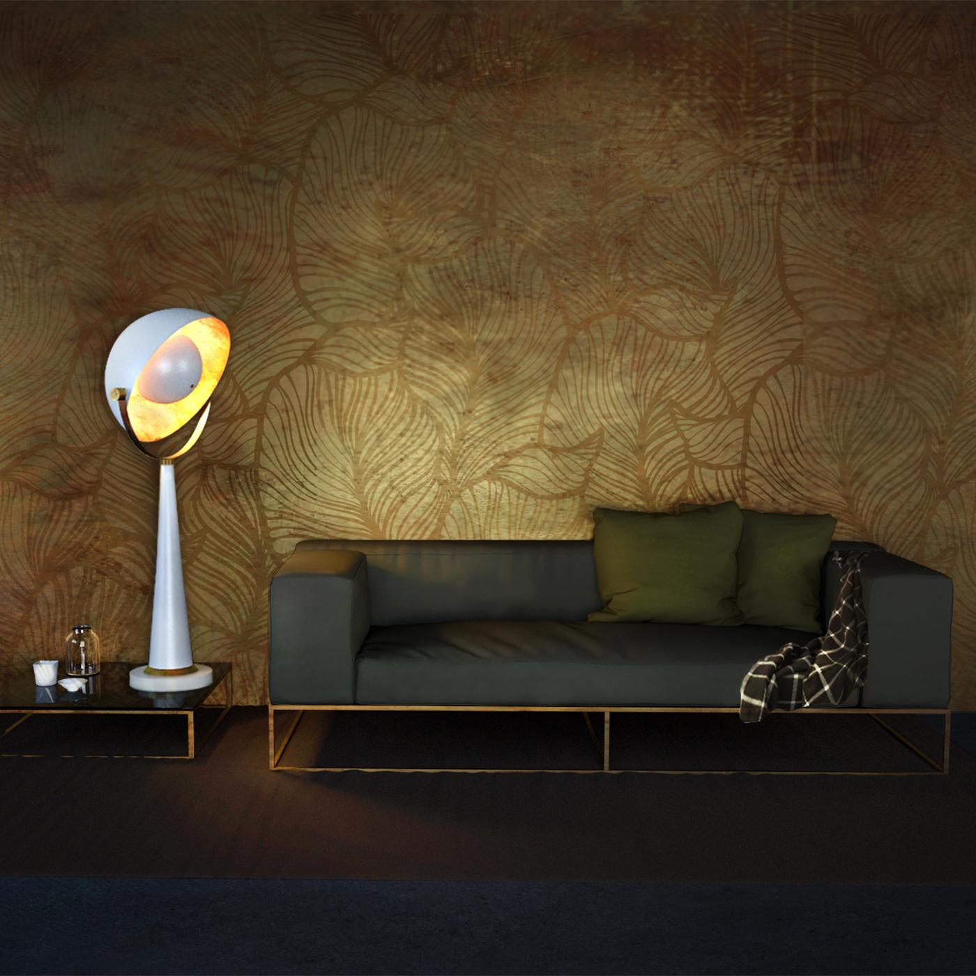 Playfully shaped like an old-fashioned microphone, this stunning table lamp is a sophisticated addition to both a classic and modern interior. It exudes retro-chic allure and will be the perfect complement to an entryway console, study desk, and