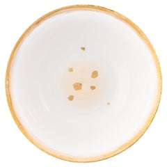 Suppenteller Weiß Emaille Gold Handbemaltes Porzellan Made in Italy
