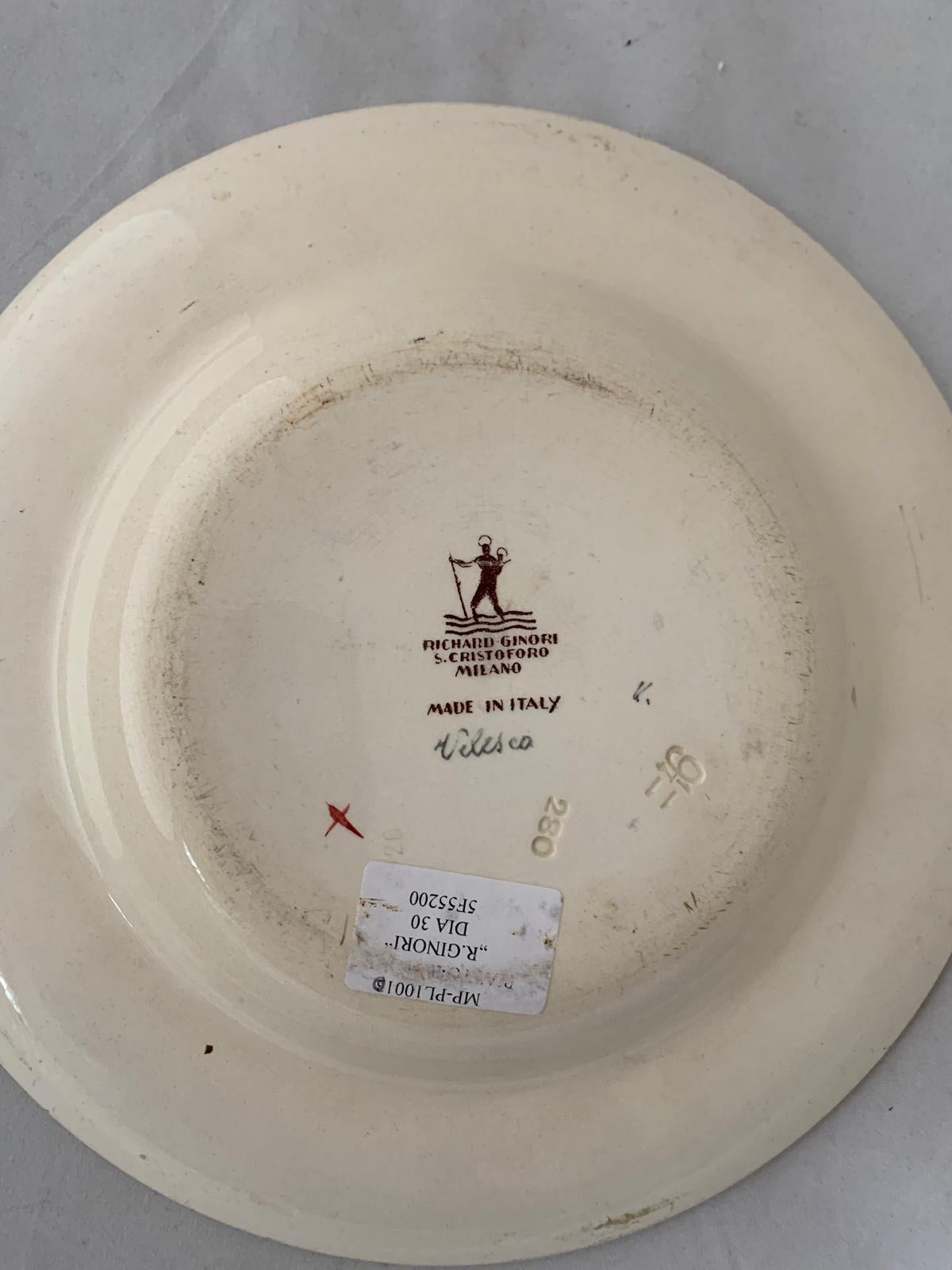 Soup Plate by Gio Ponti for Richard Ginori, 1930s In Good Condition For Sale In Montelabbate, PU