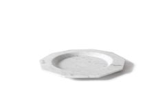 Handmade Soup Plate in Satin White Carrara Marble