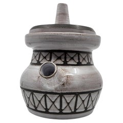 Soupière, Émile Masson en céramique française décor géométrique, Vallauris 1960