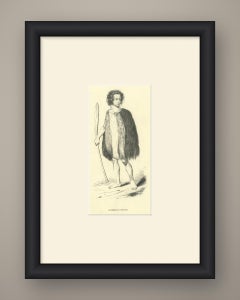 Souraki Warrior, Antique Wahlen Costume Print, 1843-1844