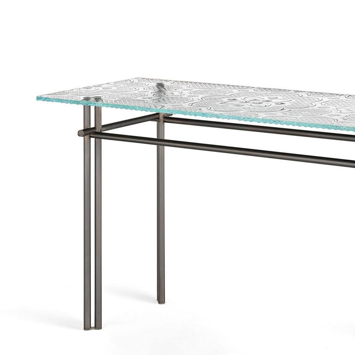 Italian Source Glass Console Table For Sale