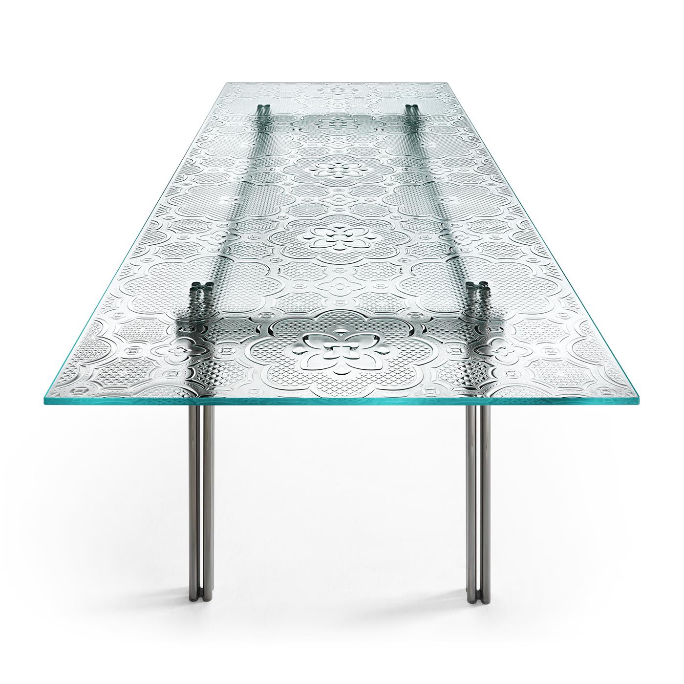 Italian Source Glass Dining Table For Sale