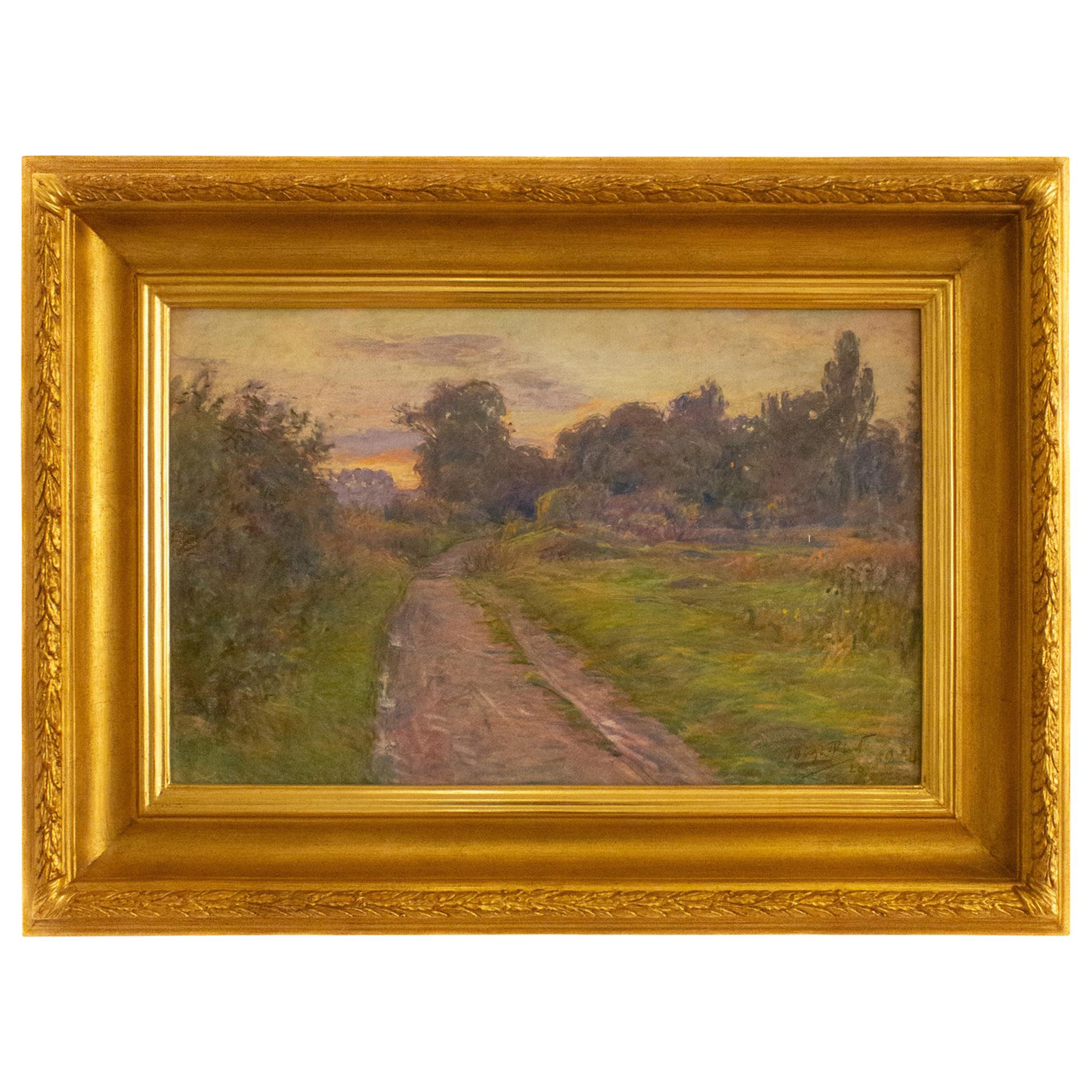 Sousa Pinto, Late Afternoon in the Country, 20th Century, Bucolic Landscape For Sale