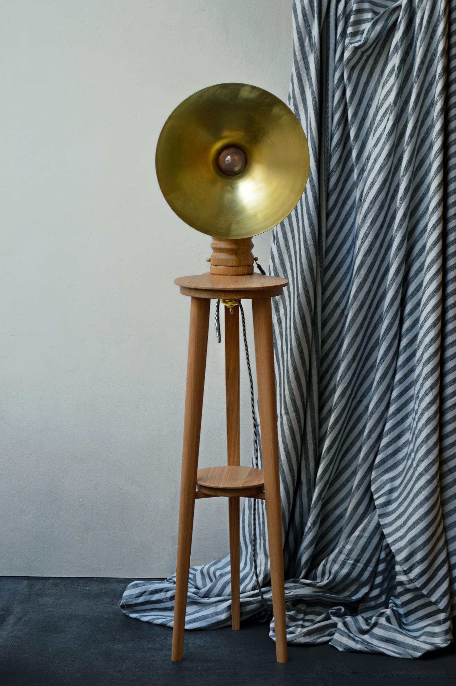 Sousaphone draws inspiration from the gleaming gramophones of the early 20th century and reinterprets them to illuminate spaces. Its brass or copper screen creates unique and soft reflections. Where social gatherings were once enlivened by the