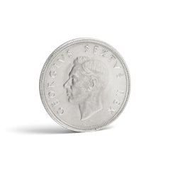 South Africa 5 Shillings 1948 Springbok Silver Crown, First Year George VI