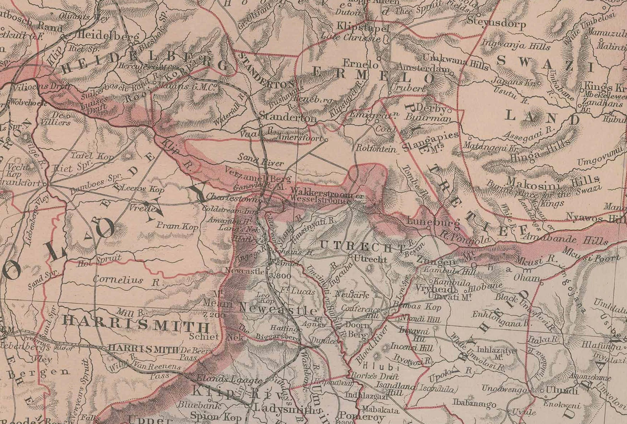 South Africa c.1890 Antique Folding Map – Cape Colony to Zambesi River In Good Condition For Sale In Langweer, NL