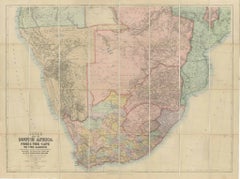 South Africa c.1890 Antique Folding Map – Cape Colony to Zambesi River