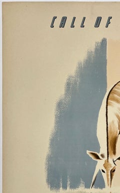 SOUTH AFRICA - CALL OF THE WILD Antelope Original Vintage Travel Tourism Poster
