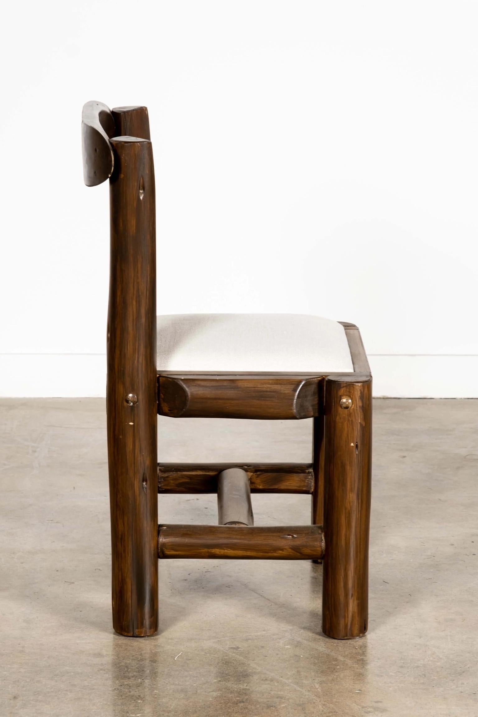 Wood South African Brutalist Dining Chair For Sale