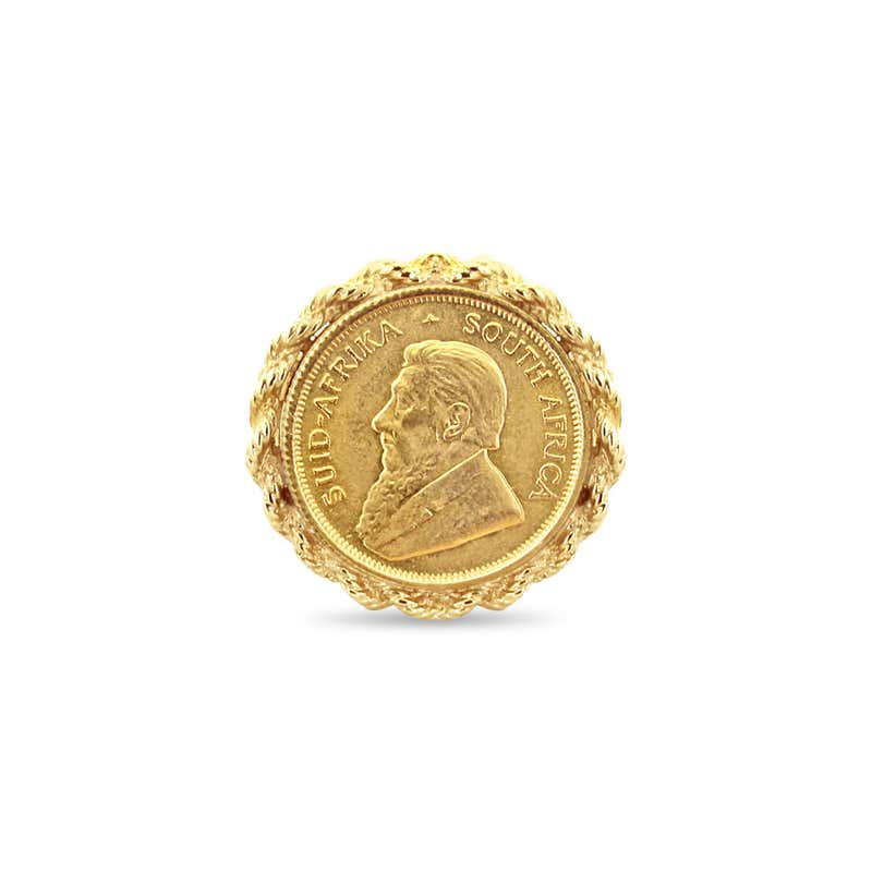 1/4OZ South African Krugerrand Coin Necklace with Rope Halo For Sale at ...