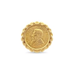 1/10oz South African Coin Ring with Rope Bezel Frame