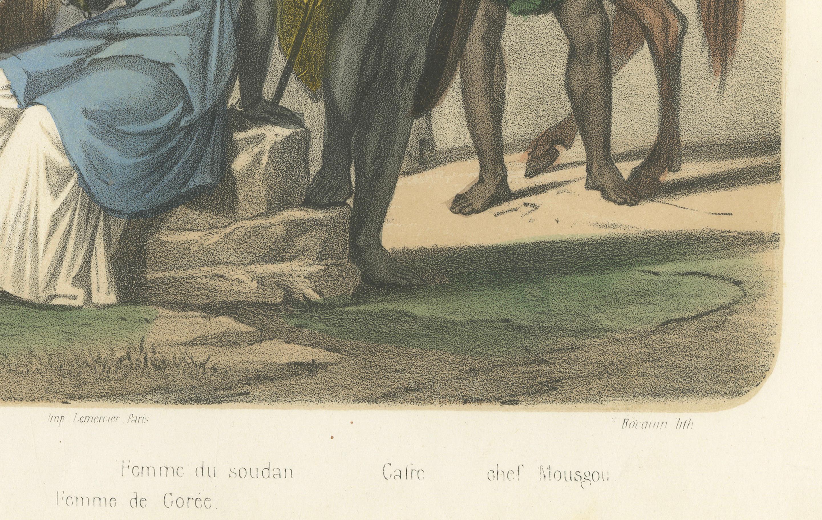 South African Costumes – Hottentots, Sudanese Women, and Chief Moussaou, c.1845