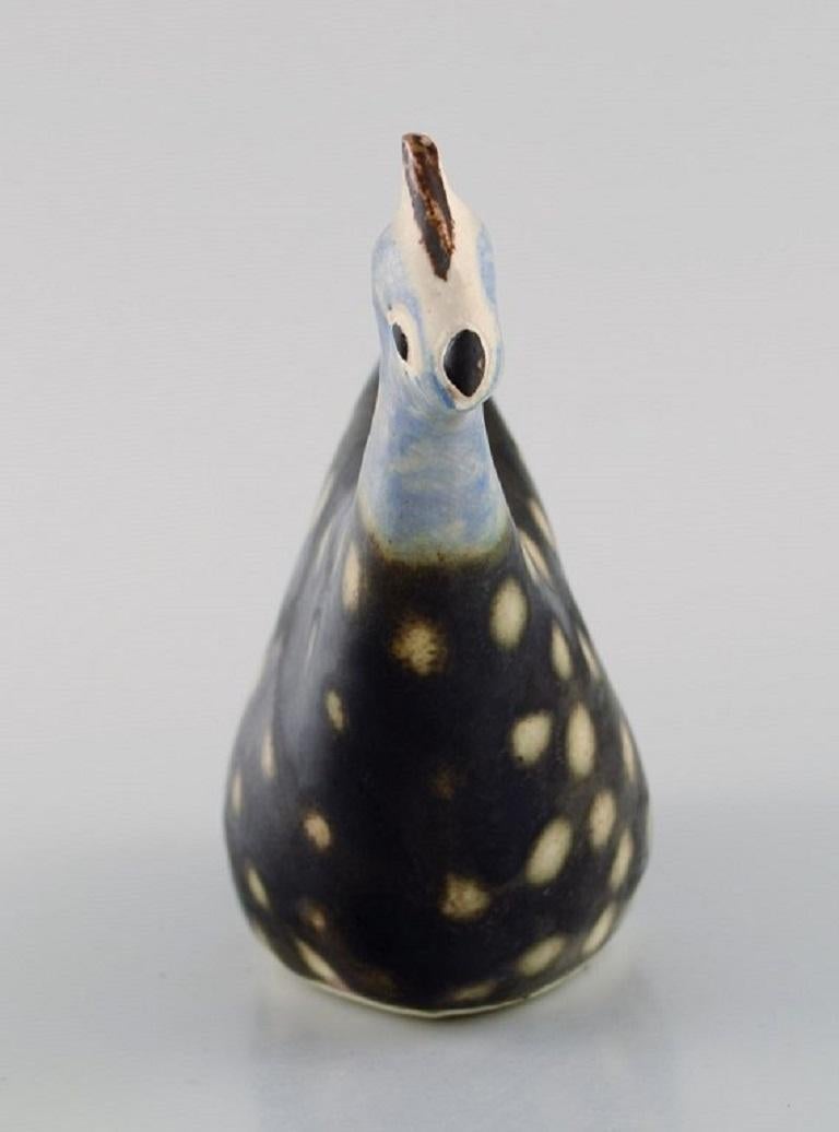 Modern South African Studio Ceramist, Unique Bird in Hand-Painted Glazed Ceramics