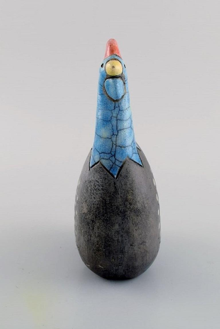 Modern South African Studio Ceramist, Unique Bird in Hand-Painted Glazed Ceramics