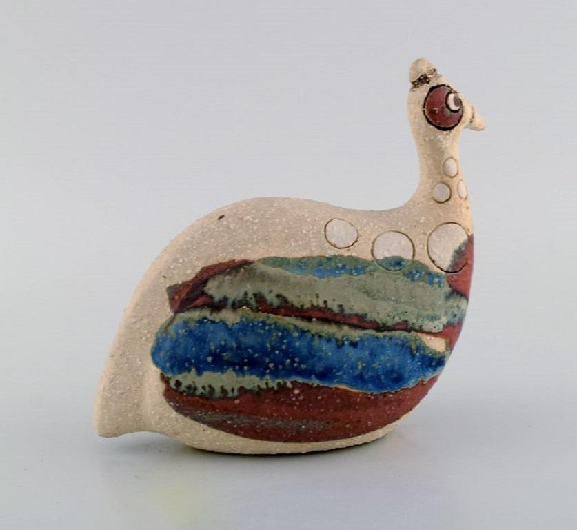 South African Studio Ceramist, Unique Bird in Hand-Painted Glazed Ceramics In Excellent Condition In Copenhagen, DK