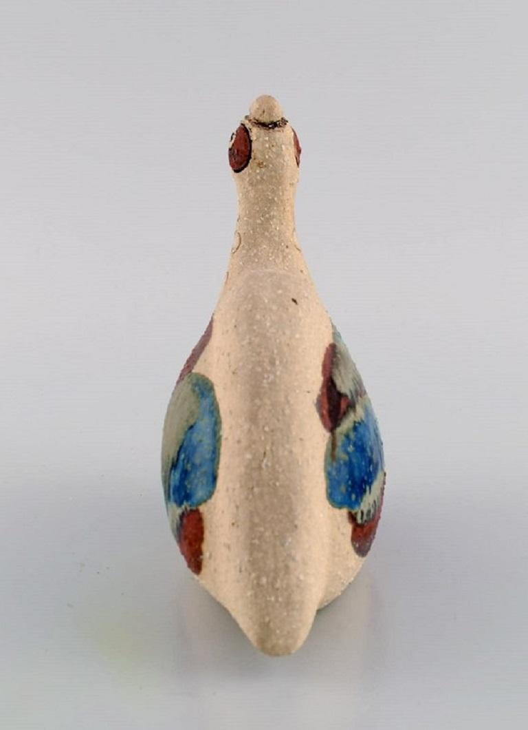20th Century South African Studio Ceramist, Unique Bird in Hand-Painted Glazed Ceramics