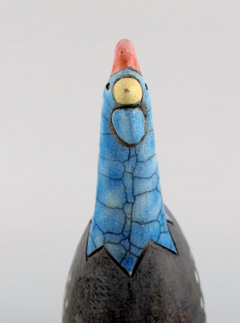 South African Studio Ceramist, Unique Bird in Hand-Painted Glazed Ceramics 1