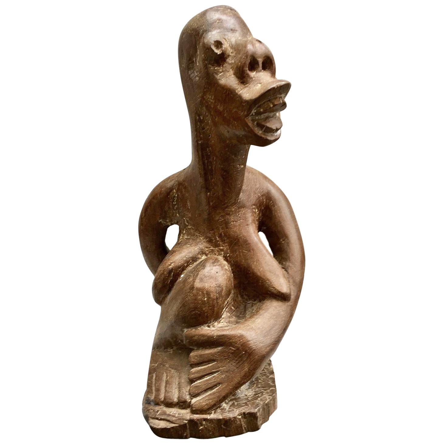 South African Tribal Carved Wooden Figure of Naked Lady by G. Tandi, circa 1960s For Sale