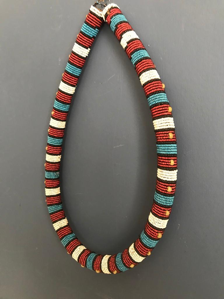 Tribal South African Zulu Beaded Collar Necklace, Early 20th Century
