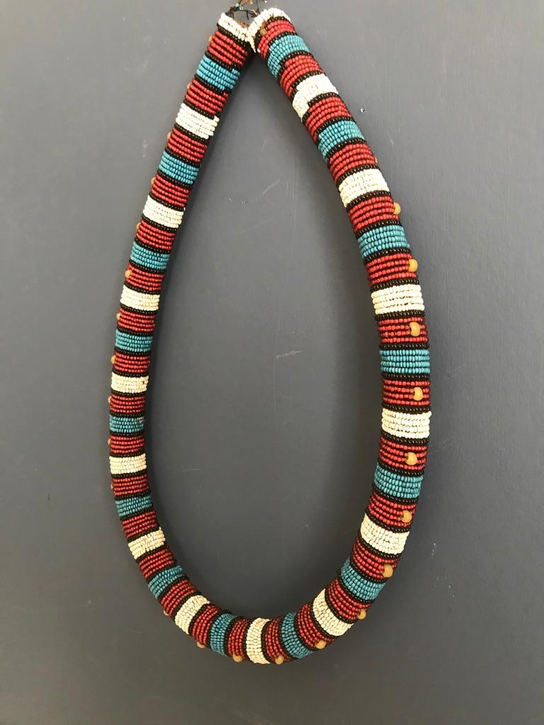 South African Zulu Beaded Collar Necklace, Early 20th Century For Sale