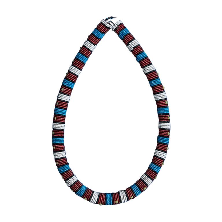 South African Zulu Beaded Collar Necklace, Early 20th Century