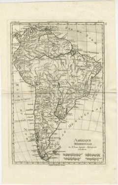South America – Original Antique Enlightenment Map by Rigobert Bonne, c.1780