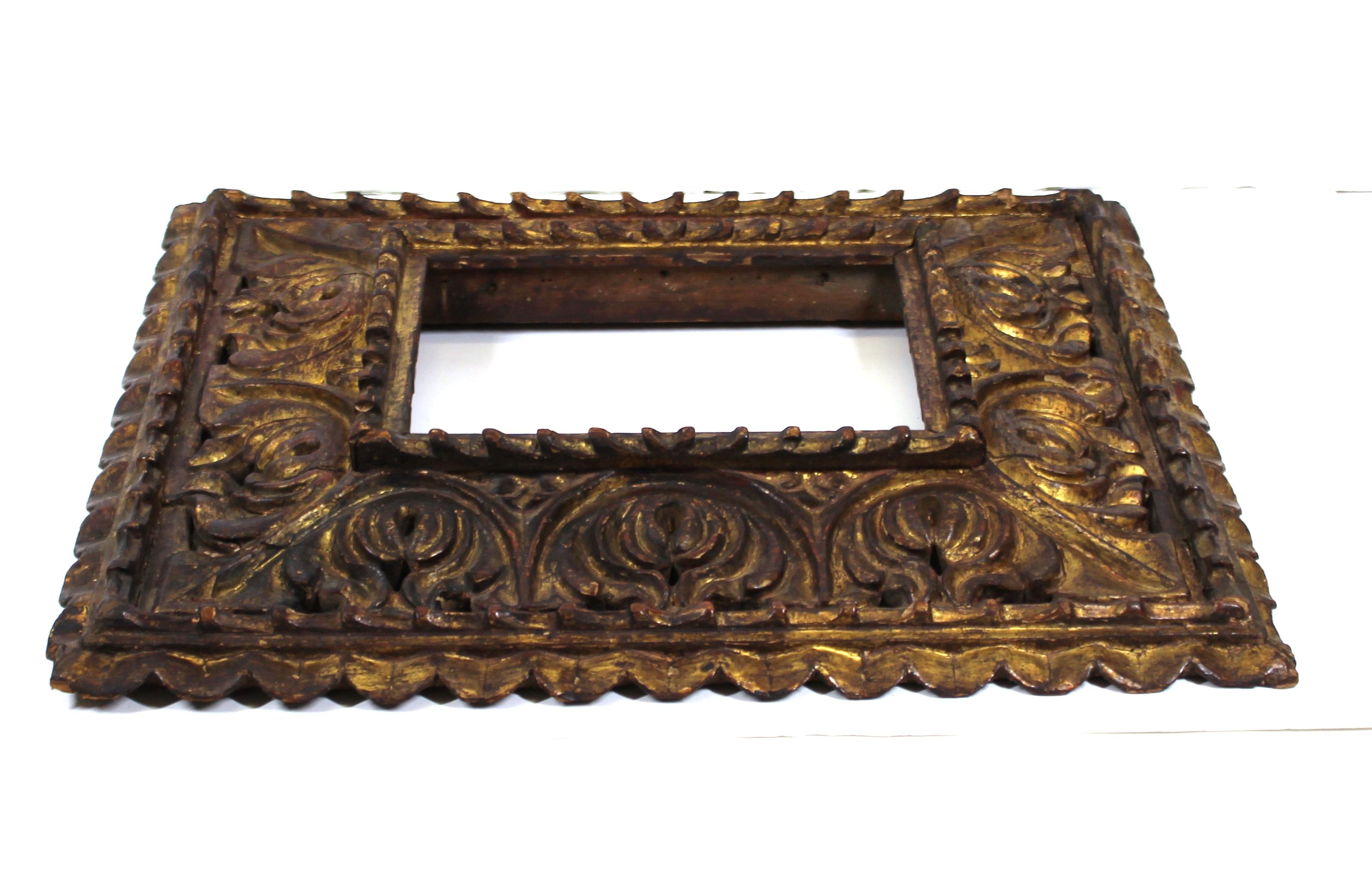 South American Baroque Giltwood Frame with Heavy Carved Openwork For Sale 3