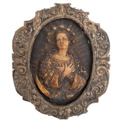 Sculpture en relief sculptée de la Madonna d'Amérique du Sud